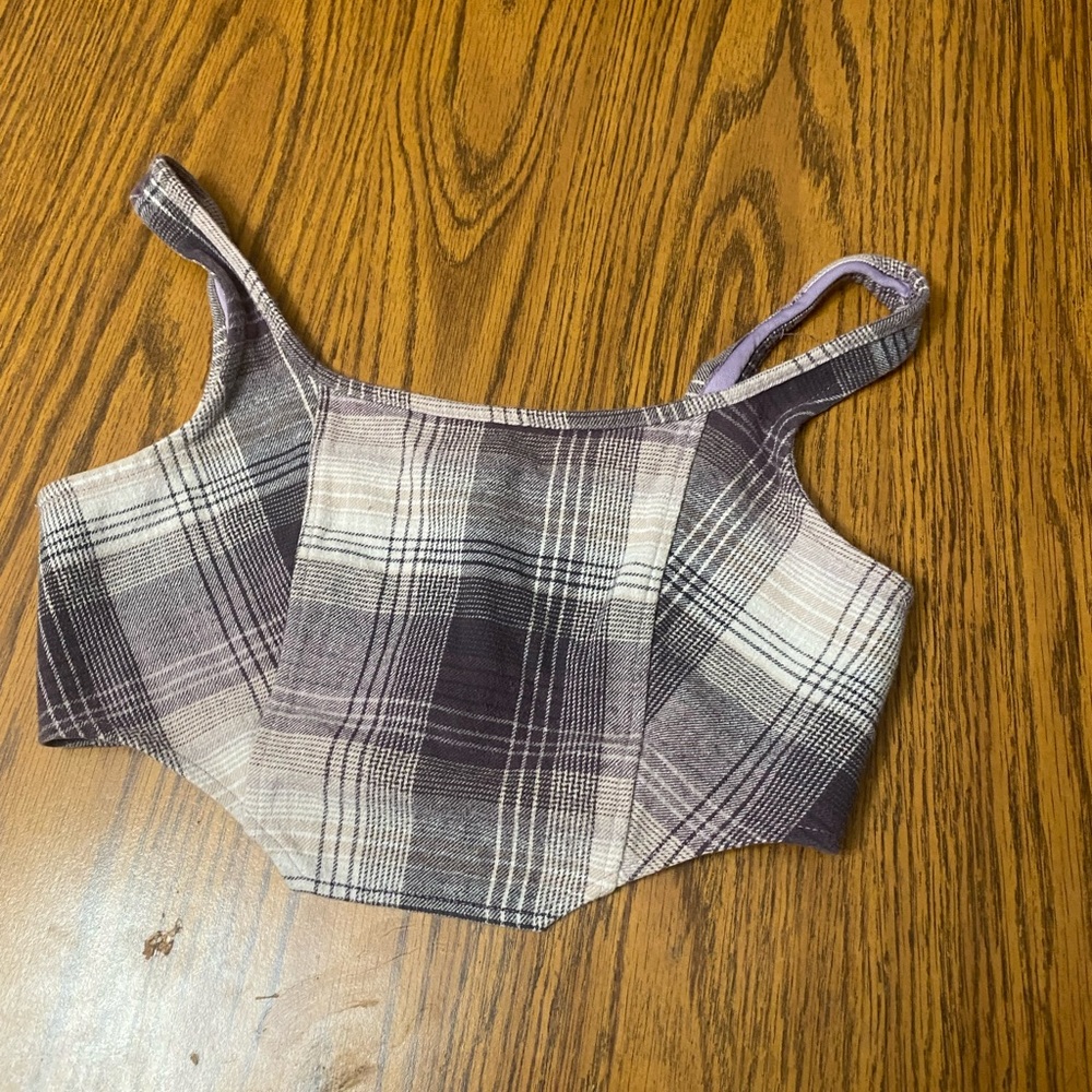 Purple Sleeveless Bustier Tank Top